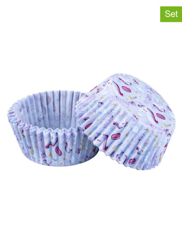 Zenker 2er-Set: Muffin-Papierförmchen ''Einhorn'' in Hellblau - 2x 50 Stück