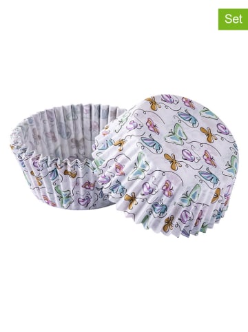 Zenker 2er-Set: Muffin-Papierförmchen ''Schmetterling'' in Weiß/ Bunt - 2x 50 Stück