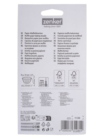 Zenker Foremki papierowe (100 szt.) "Butterfly" w kolorze białym ze wzorem do muffinek