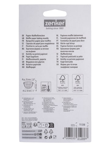 Zenker Foremki papierowe (100 szt.) w kolorze jasnoróżowo-czerwonym do muffinek