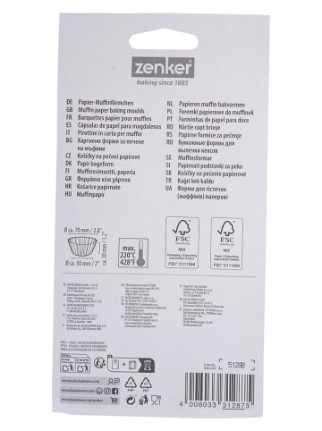 Zenker Foremki papierowe (100 szt.) w kolorze białym ze wzorem do muffinek