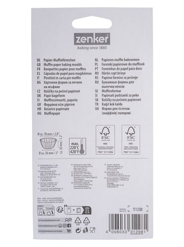 Zenker Foremki papierowe (100 szt.) "Lion" w kolorze pomarańczowym do muffinek