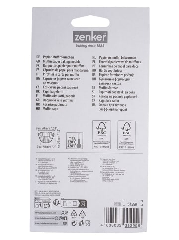 Zenker Foremki papierowe (100 szt.) "Dinosaur" w kolorze biało-zielonym do muffinek