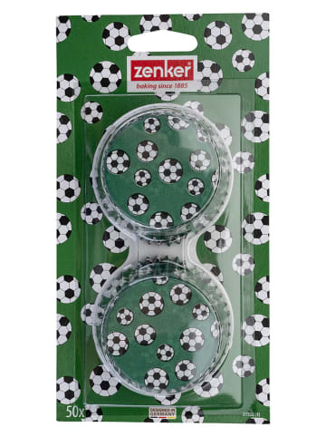 Zenker 2er-Set: Muffin-Papierförmchen ''Fußball'' in Grün - 2x 50 Stück