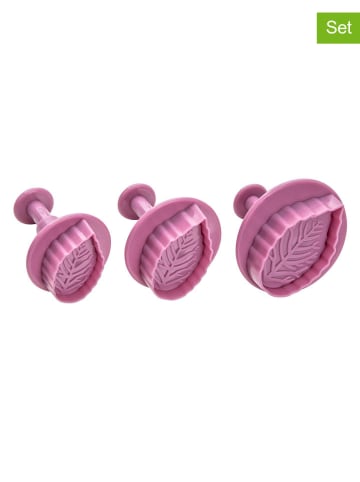 Zenker 3er-Set: Fondant-Ausstecher ''Blatt'' in Pink