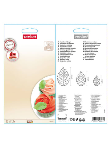 Zenker 3er-Set: Fondant-Ausstecher ''Blatt'' in Pink