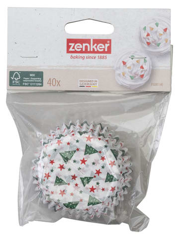 Zenker Foremki papierowe (80 szt.) w kolorze biało-zielono-czerwonym do muffinek