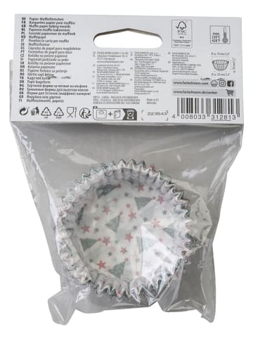 Zenker Foremki papierowe (80 szt.) w kolorze biało-zielono-czerwonym do muffinek