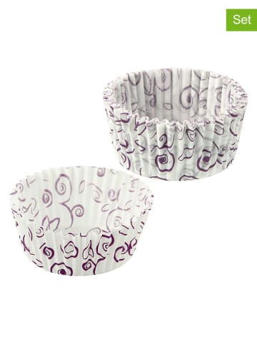 Zenker Foremki papierowe (100 szt.) "Fleur" w kolorze biało-fioletowym do muffinek