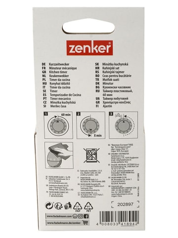 Zenker Timer kuchenny "Candy" w kolorze błękitnym - wys. 7,5 x Ø 6 cm