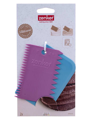 Zenker 2tlg. Torten-Set ''SwSe'' in Rosa/ Hellblau - (L)11,9 x (B)8,5 cm