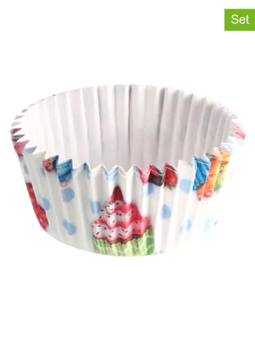 Zenker Foremki papierowe (100 szt.) "Cupcake" w kolorze białym ze wzorem do muffinek