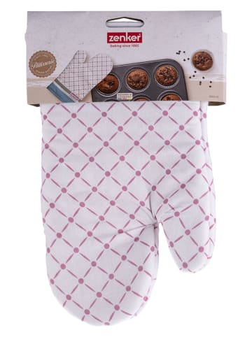 Zenker Backhandschuh in Weiß/ Rosa - (L)28 x (B)18 cm