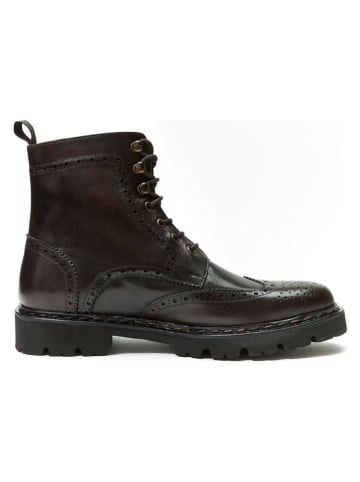 British Passport Skórzane botki w kolorze brązowym