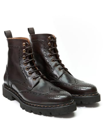 British Passport Skórzane botki w kolorze brązowym