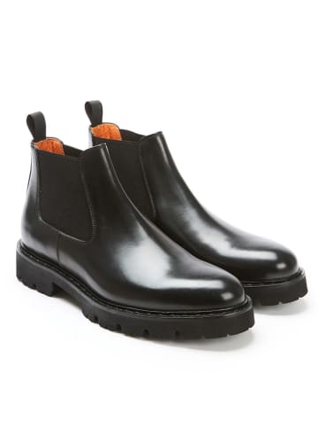 British Passport Leder-Chelsea-Boots in Schwarz