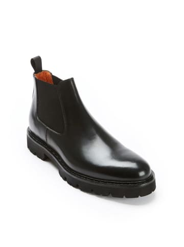 British Passport Leder-Chelsea-Boots in Schwarz
