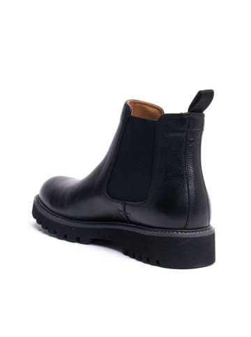 British Passport Leder-Chelsea-Boots in Schwarz