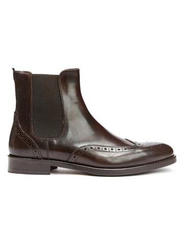 British Passport Leder-Chelsea-Boots in Dunkelbraun