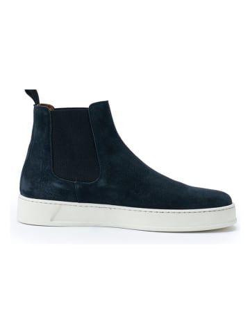 British Passport Leder-Chelsea-Boots in Dunkelblau