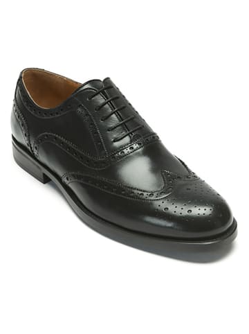 British Passport Leder-Schnürschuhe in Schwarz