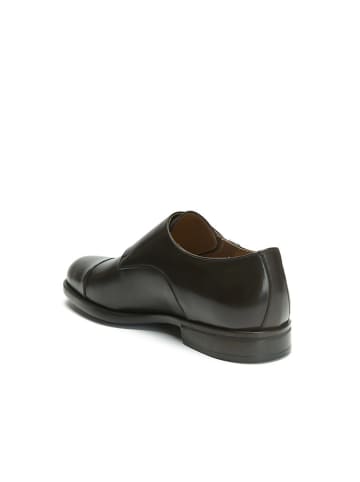 British Passport Leren monkstraps bruin