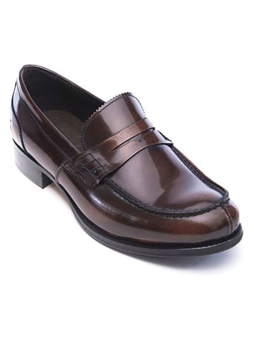 British Passport Skórzane mokasyny w kolorze brązowym