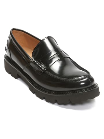 British Passport Skórzane mokasyny w kolorze czarnym