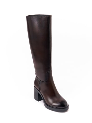 British Passport Skórzane kozaki w kolorze brązowym