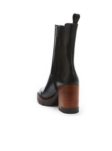 British Passport Leder-Sitefeletten in Schwarz