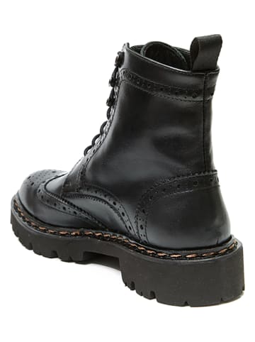 British Passport Leder-Boots in Schwarz