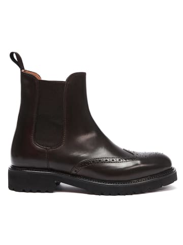 British Passport Leder-Chelsea-Boots in Braun