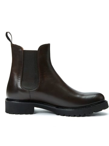 British Passport Leder-Chelsea-Boots in Braun