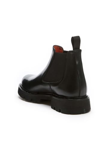 British Passport Leder-Chelsea-Boots in Schwarz