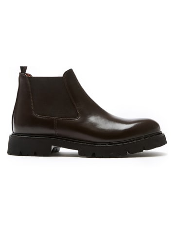 British Passport Leder-Chelsea-Boots in Braun