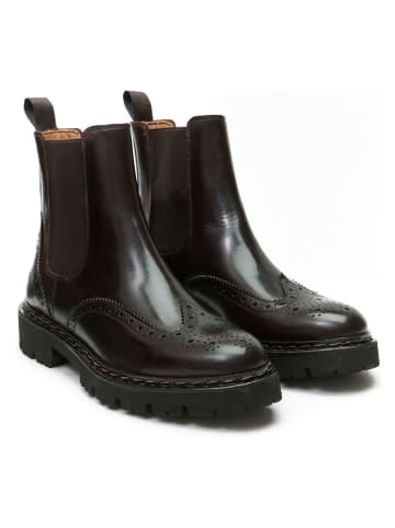 British Passport Leder-Chelsea-Boots in Braun