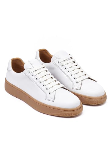 British Passport Leder-Sneakers in Weiß