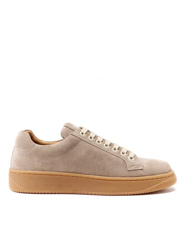 British Passport Leder-Sneakers in Taupe