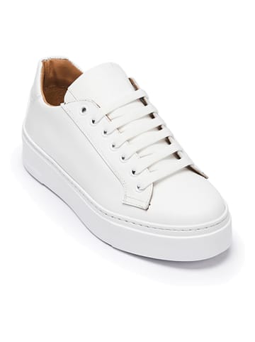 British Passport Skórzane sneakersy w kolorze białym