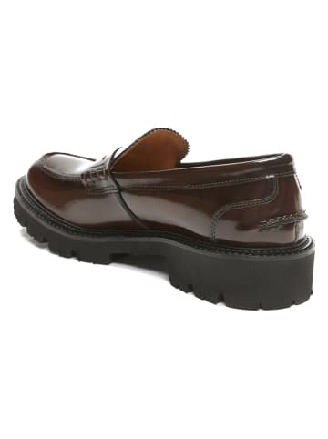 British Passport Skórzane mokasyny w kolorze brązowym