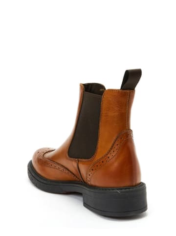 Frank Daniel Leder-Chelsea-Boots in Hellbraun