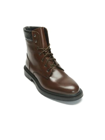 Frank Daniel Skórzane botki w kolorze brązowym