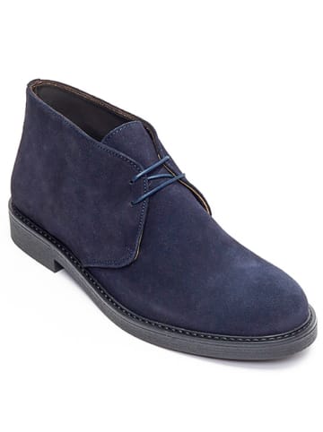 Frank Daniel Leder-Schnürschuhe in Dunkelblau