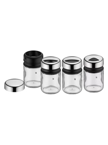 WMF 4er-Set: Gewürzgläser "Depot" in Silber/ Transparent - (H)9,5 cm