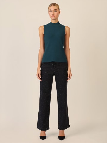 APART Top dzianinowy w kolorze morskim