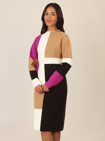 APART Kleid in Camel/ Schwarz/ Pink