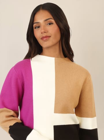 APART Kleid in Lila/ Camel/ Schwarz