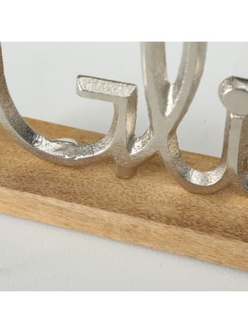 Boltze Dekoobjekt "Glück" in Natur/ Silber - (B)30 x (H)17 x (T)7 cm