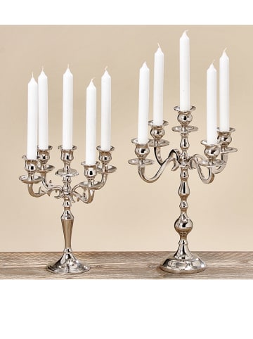 Boltze Kaarshouder "Varas" zilverkleurig - (H)26 cm