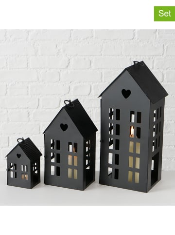 Boltze 3er-Set: Laternen "Alamo" in Schwarz